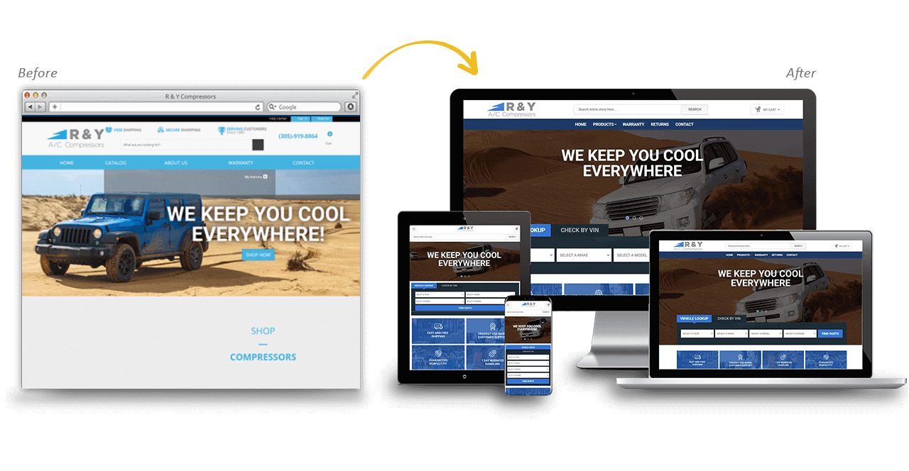 Website Design 8 R Y Compressor B2C Website Redesign | Jumbolicious Technologies